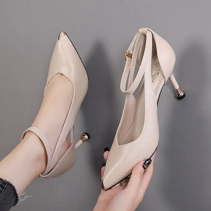 Sexy Pointed Thin High Heels Shoes for Women Autumn Fashion Hollow Bow Pumps Solid Color Birthday Party Shoes Zapato