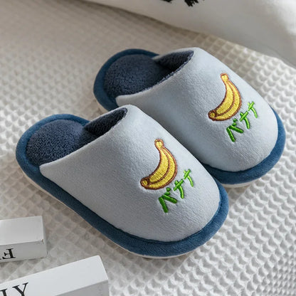 Kids Winter Warm Slippers Thick Cotton Chidlren Boys Girls Non-slip Slippers Home Hotel Casual Fruits Pattern Slippers Shoes