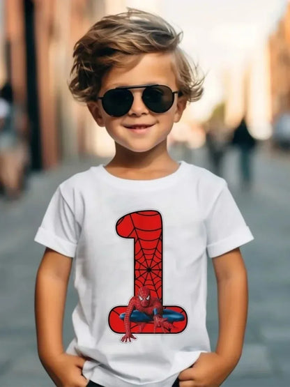 Summer Marvel Spiderman Cotton Children T-shirt 1-9 Years Old Birthday Gift Boy Clothing Fashion Casual T Shirt Baby Kid Tee Top