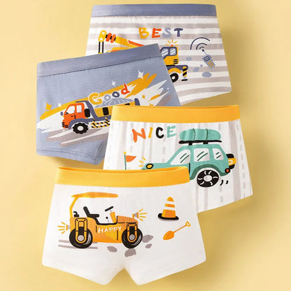 4 Pcs/Lot Children Underwear Cotton Boys Boxers Briefs 3-14 Years Old Kids Underpants Teens Knickers Breathable Boy Boxer Shorts