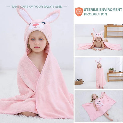 MICHLEY Hooded Baby Bath Towels Bathrobe Shower Soft Warm Toddler Sleeping Swaddle Blanket For Boys Girls Kids Newborn 0-9T