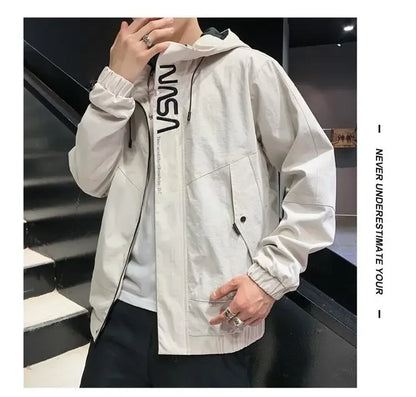 Sport Hooded Jacket for Men Plus Size 6XL 7XL Autumn Winter Fashion Coat Loose Outwear Big Size Men Clothing Chaquetas Hombre