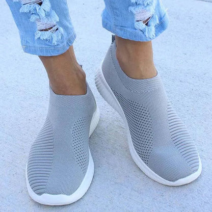 Fashion 2024 New Casual Shoes Women's Sneakers Trainers Breathable Women Sneakers Slip On Sock Shoes For Women Ladies Flat Shoes