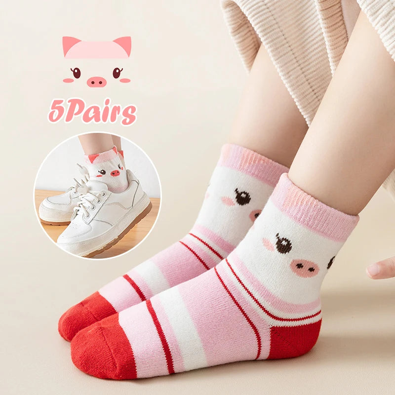 5Pairs Children's socks animal Print Comfortable Breathable Casual Soft Kids Socks thin socks for children носки летние детские