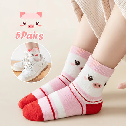 5Pairs Children's socks animal Print Comfortable Breathable Casual Soft Kids Socks thin socks for children носки летние детские