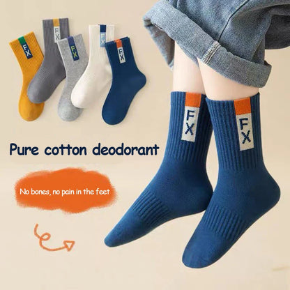 5Pairs 1-16Years  Children's Socks Selected Fabric  High Resilience Comfortable and Anti-Pilling Crew Casual Boys Sports Sock