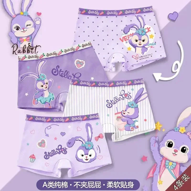 Kuromi Lynabel Cartoon Girls Briefs Quadrangle Cotton Boxer Shorts 3-12 Years Children Antibacterial Panties Girls