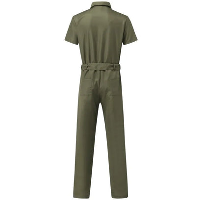 Male's Clothing T-shirt Men's Work Suit Men Clothes Shirts 2023 Jumpsuit Casual Belt Jumpsuits