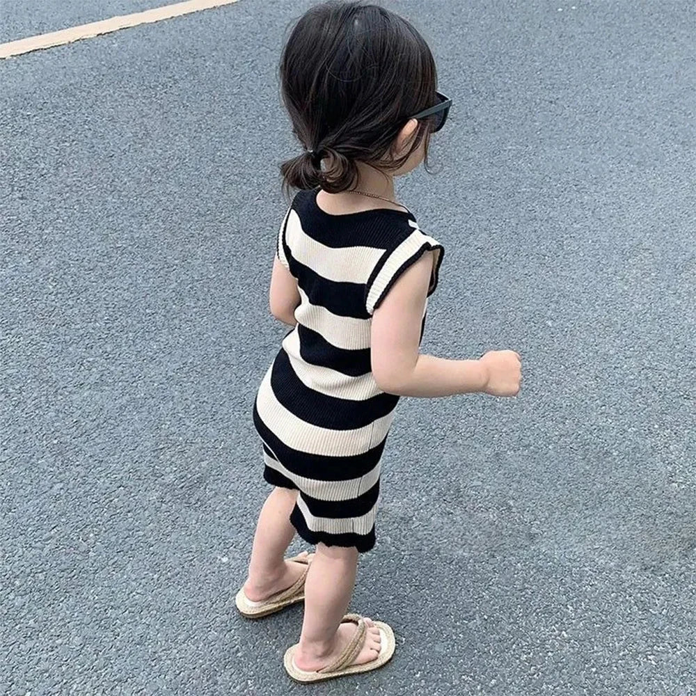 Summer New Striped Girl Dresses Casual Girl Dress Cotton Girls Princess Dresses Children's Clothing Baby Kids Clothes Vestidos