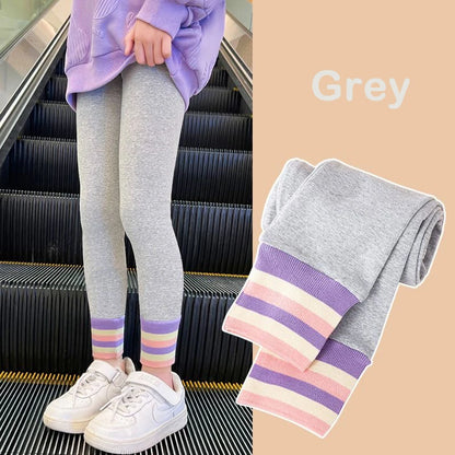 New Fashion Teen Kids Leggings Spring Autumn Casual Cotton Knitted Trousers For Girls Pants 4 6 8 10 12 Years Children Clothing