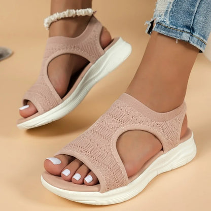 Women Summer Shoes  New Mesh Fish Platform Sandals Women's Open Toe Wedge Sandals Ladies Light Casual Shoes Zapatillas Muje