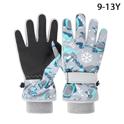 High Quality Children Kids Ski Gloves Winter Snowboard Snow Warm Glove Boys Girl Waterproof Thicken Mittens Keep Finger Warm