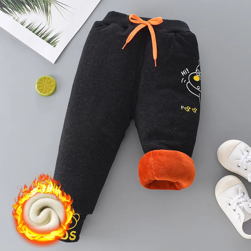 Winter Kid Thick Fleece Trousers Autumn 0-6Y Children Straight Warm Sports Pant Baby Girl Elastic Waist Jogger Sweatpant for Boy