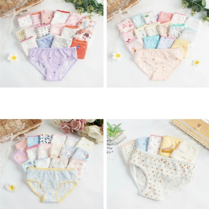 4Pcs Lot Kids Girls Short Briefs Children Underwear Cotton Underpants Baby Panties 2-12Years