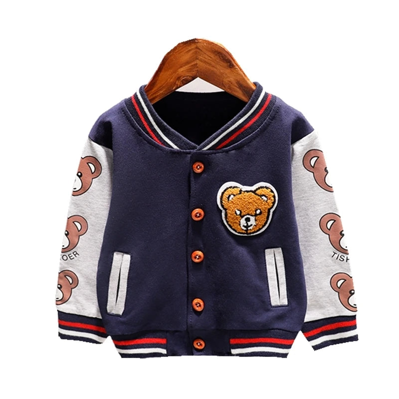 New Spring Autumn Baby Girls Boys Clothes Children Cotton Cartoon Jacket Toddler Fashion Sports Costume Infant Kids Sportswear