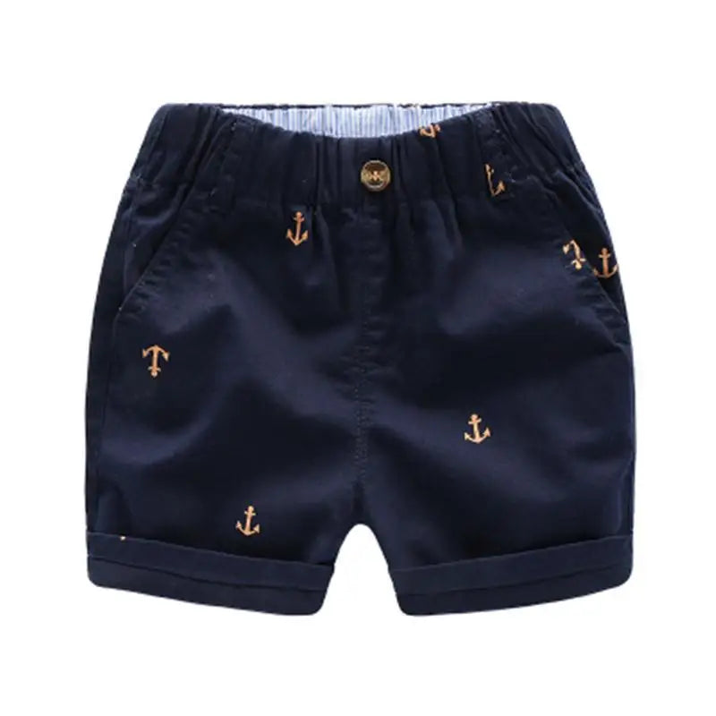 2-9 Years Children Shorts Toddler Kids Short Pant Summer Cotton Anchor Boys Beach Shorts  Leisure Capris  Baby Clothing  KF553