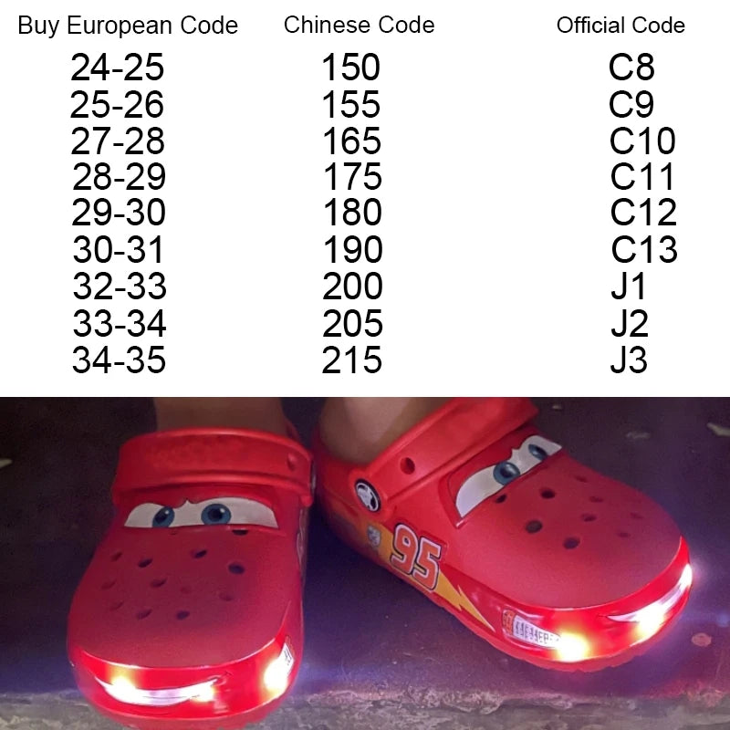 Miniso Disney Lightninged Mcqueens Pixar Cartoon Solid Slippers Fit Ages 6-12 Children Outdoor Sandals Breathable Eva Shoes Gift