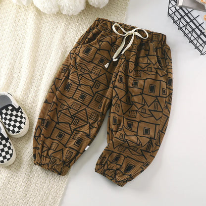 Children Pants 2023 Autumn Winter Trousers for Kids Thicken Boys Girls Joggers Korean Lantern Trouser Baby Sweatpants 1-8