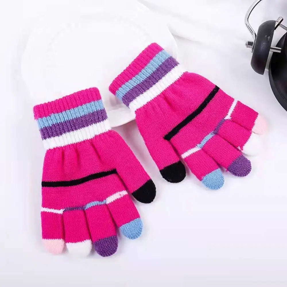 Lovely Knitted Kids Gloves Thick Fingerless Fingerless gloves Winter Warm Boys Girls