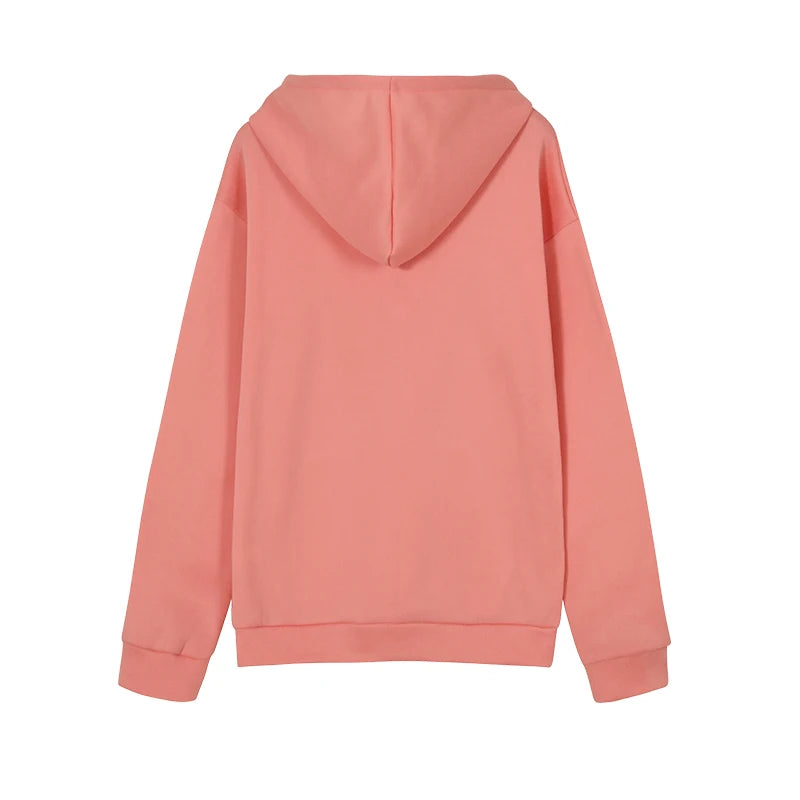 European and N Women's Long-sleeved Loose Casual Hooded Drawstring Pocket Hoodie