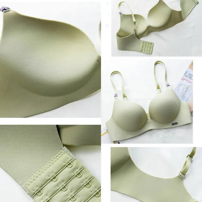 Sexy Ice Silk Bra & Brief Sets Corset Women Underwear Gather Push Up Simple Lingerie Bralette Breathable Intimates Seamless Bras