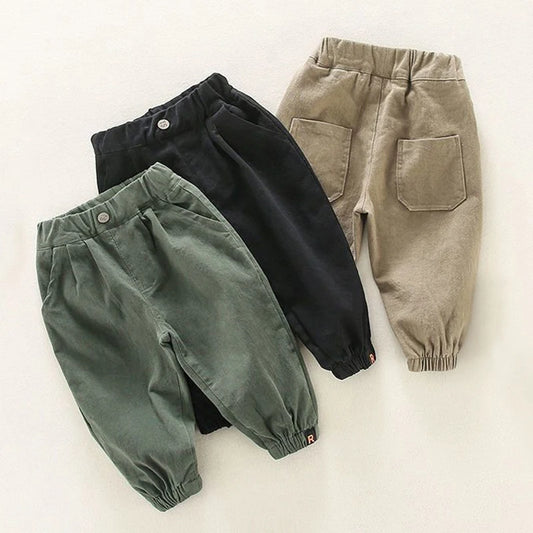 Baby Boys Casual Sweatpants Cargo Pants Children Clothing Kids Jogger Autumn Solid Winter Girls Outerwear Sports Trousers 1-8T