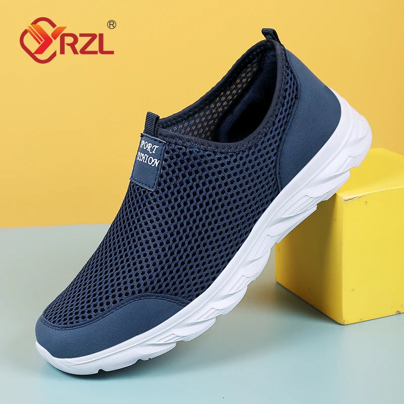 YRZL Men Summer Sneakers 2024 Breathable Mesh Shoes High Quality Comfortable Sports Shoes Soft Footwear for Men Plus Size 38-46