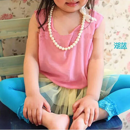 Spring Summer Baby Girls Lace Fungus Leggings Candy Black White Velvet Children Stockings Knee High Long Pants for Kids Clothing