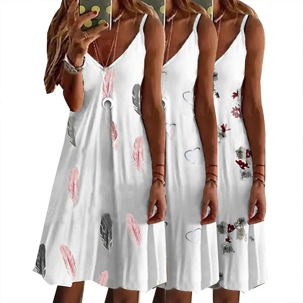 Camisole Dress for Women 2024 Summer Beach Dresses Vestido Casual Robe Female Clothing Y2K Floral Skirt Elegant Maxi Dress