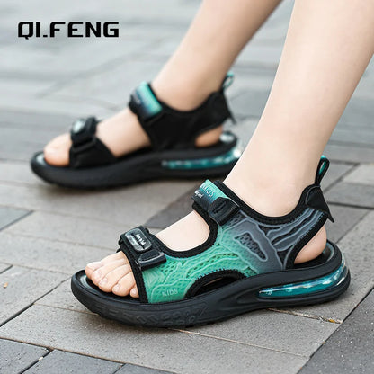 Children's Shoes Summer Sports Sandals Boys Open Toe Air Cushion Footwear Water Beach Breathable Sandals Youth Fashion Slippers