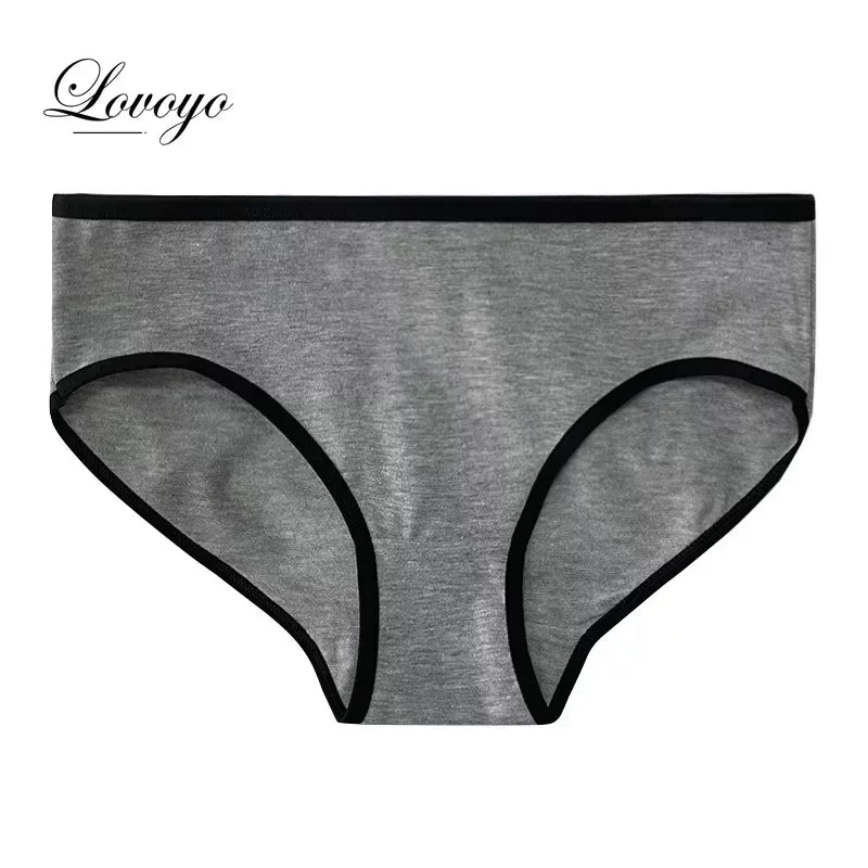 Women Panties Mid-Waist Cotton Solid Simple Sports Underwear Girls'S Briefs Comfortable Breathable Female's Lingerie