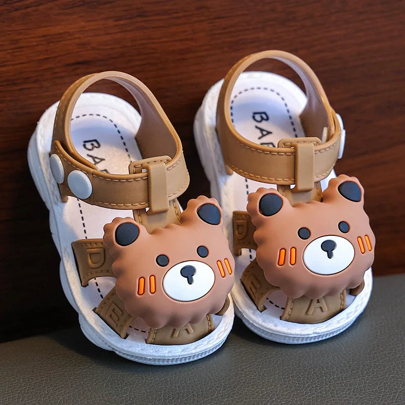 0-3 Children's Sandals Summer New Boys' Anti-kick Non-slip Soft Soled Infant Baotou Toddler Shoes Comfortable and Breathable