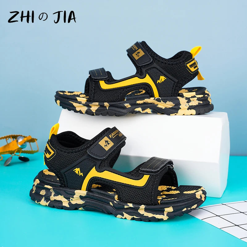 Summer Popular Hook Loop Fastener Camouflage Beach Sandals Water Children's Sports Slippers Boys Lightweight Anti Slip Shoes