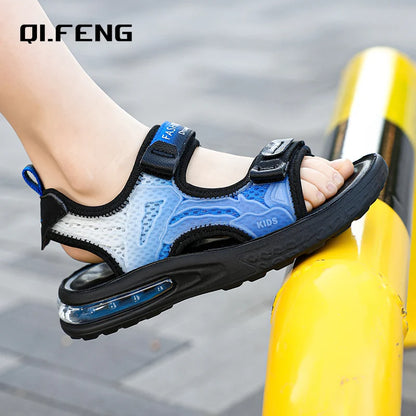 Children's Shoes Summer Sports Sandals Boys Open Toe Air Cushion Footwear Water Beach Breathable Sandals Youth Fashion Slippers