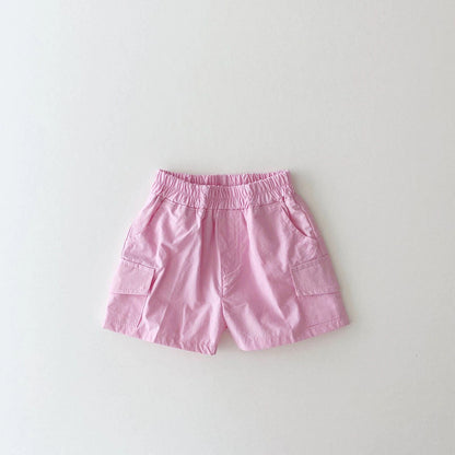 2024 Summer Korean Style Clothes Girl Kid Boys Shorts Macaron Color Baby Girl Shorts Cotton Linen Short Pants Bloomers 6Month-3Y