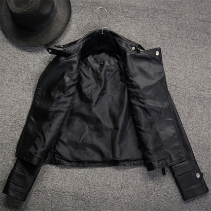 Women's  Leather Jacket Women's Zipper Motorcycle Suit For All Seasons