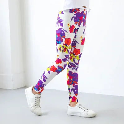 Girls Pants Baby Korean Style Leggings 2024 Spring Autumn Children's Elastic Leopard Printed Pant Teens Fashion Clothing