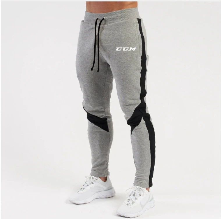 Autumn Fleece Straight Trousers Men Fitness Jogging Sweatpants Winter Warm Casual Pant CCM Solid Drawstring Bottoms