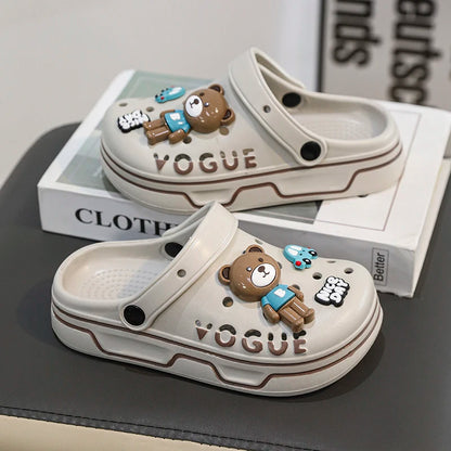 Children Slipper Sandals Girls Clogs Summer Garden Shoes Sneaker EVA  Comfortable Cute Cartoon Bear Slipper Girls Sandals