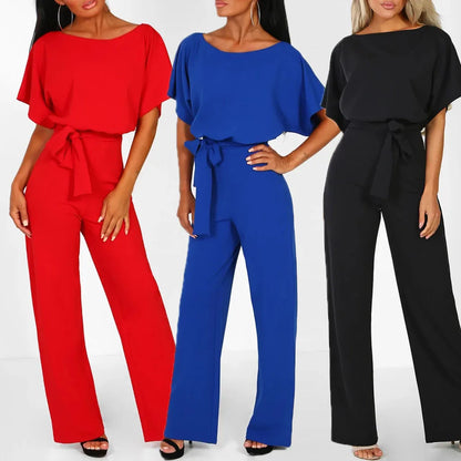 Youthful woman clothes Leg With Belt Women Short Clubwear Straight Sleeve Playsuit Jumpsuit Women's Jumpsuit jumpsuit women