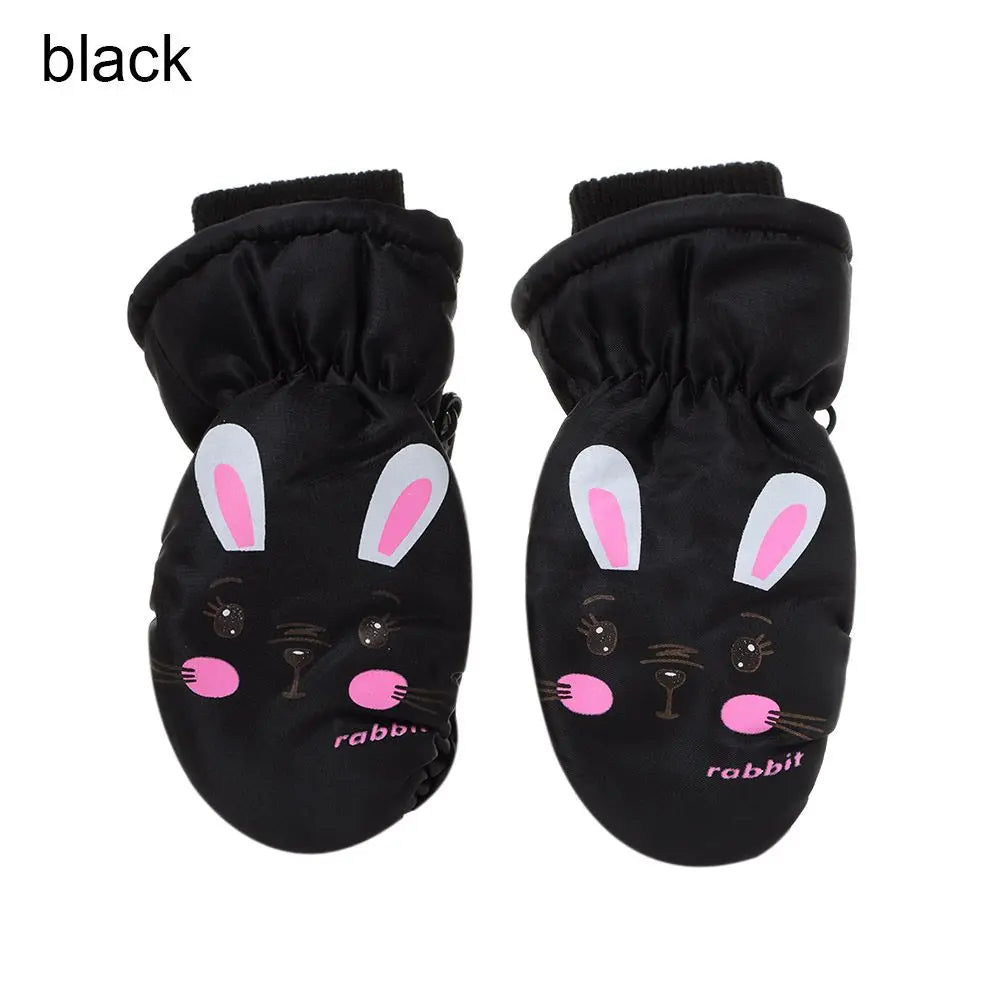 Baby Kids Gloves Winter Warm Thick Windproof Cartoon Rabbit Full Finger Mittens For Children Toddler Boys Girls 0-5 Years