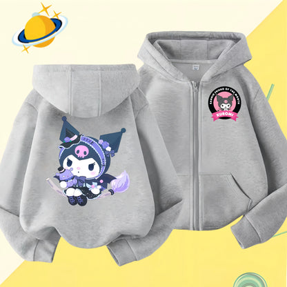 2024 New Baby Boys Girls Sanrio Kurom  Jacket zipper coat Spring Autumn Children Outerwear Kids Cotton Clothes for 1-14 Year