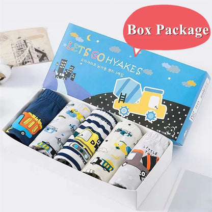 5 Pcs/Lot Children Underwear For Boys Cotton Kids Panties Cartoon Boys Triangle Briefs Breathable Child Underpants Knickers