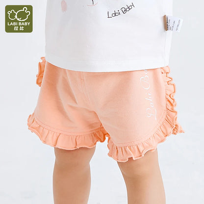 LABI BABY Candy Color Shorts Summer Children Casual Beach Shorts for Kids Cotton Elastic Shorts Sport Pants for Girls Boys