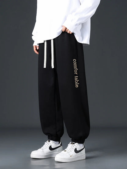 Big Size Men Sweatpants Spring Autumn Casual Baggy Jogger Pants String Banding Solid Color Sportswear Cotton Loose Trousers 8XL