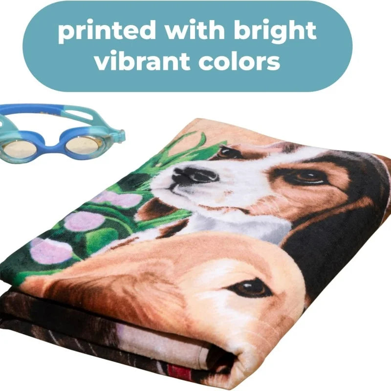 Multi-dog single-sided printed element microfiber beach towel Bath towel super absorbent, soft, easy to carry home essential