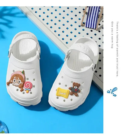 3-12y Kids Mules & Clogs Summer Boys Girls Sandals Cartoon 6 Colors Non-slip Comfortable Beach Slippers Children Garden Shoes 24