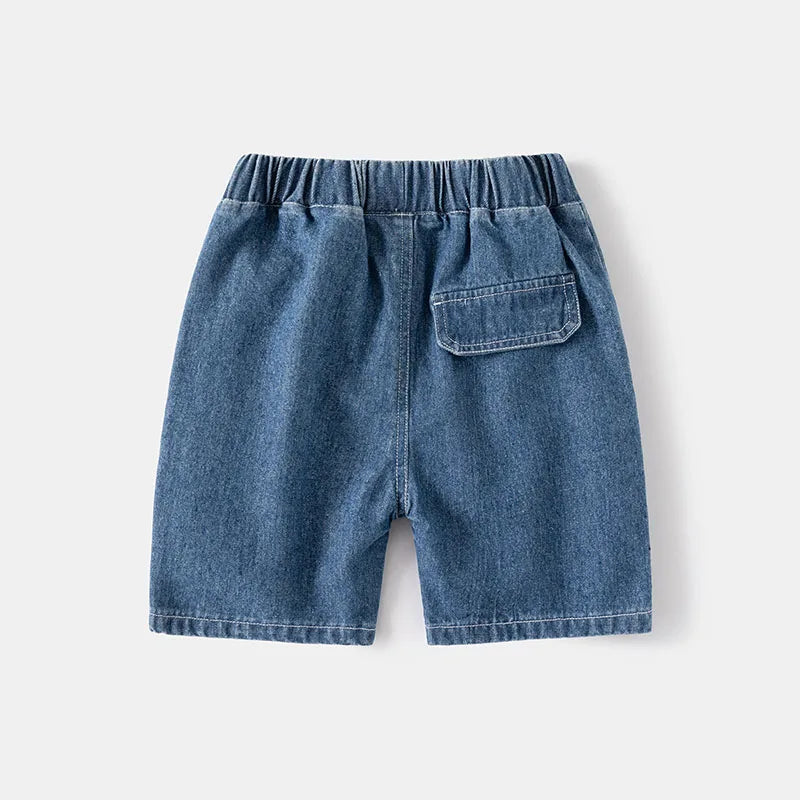 Summer Children Boys Denim Shorts Kids Elastic Waist Pants Toddler Baby Knee Length Trousers for 2-6Y