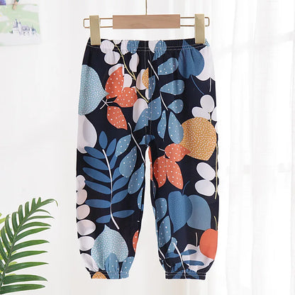 Children's Mosquito Pants 2 4 6 8 Yrs Boys Girls Summer New Disney Cartoon Print Loose Bloomers Cotton Kids Pajama Trousers