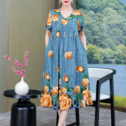 New 2024 Women Dress Female Casual short Sleeve cotton Dresses loose solid Vintage Sweet Clothing Vestidos  vestido verano